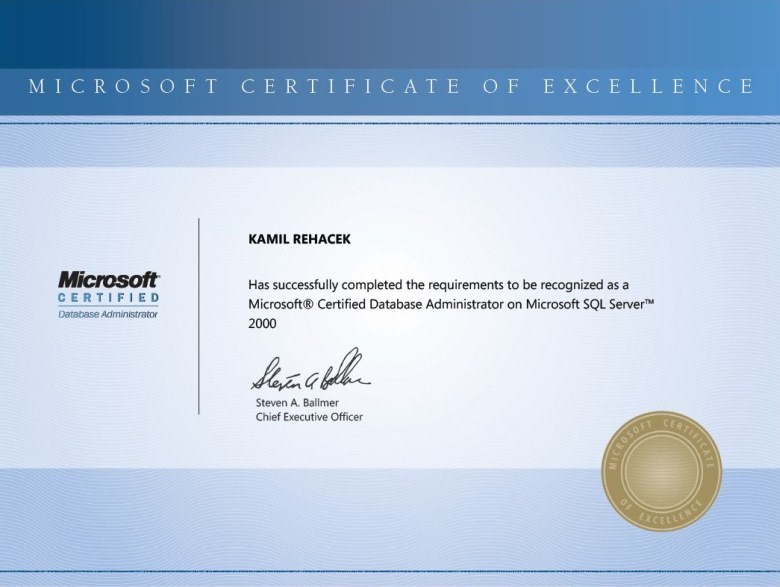 Microsoft Certified Database Administrator 2005