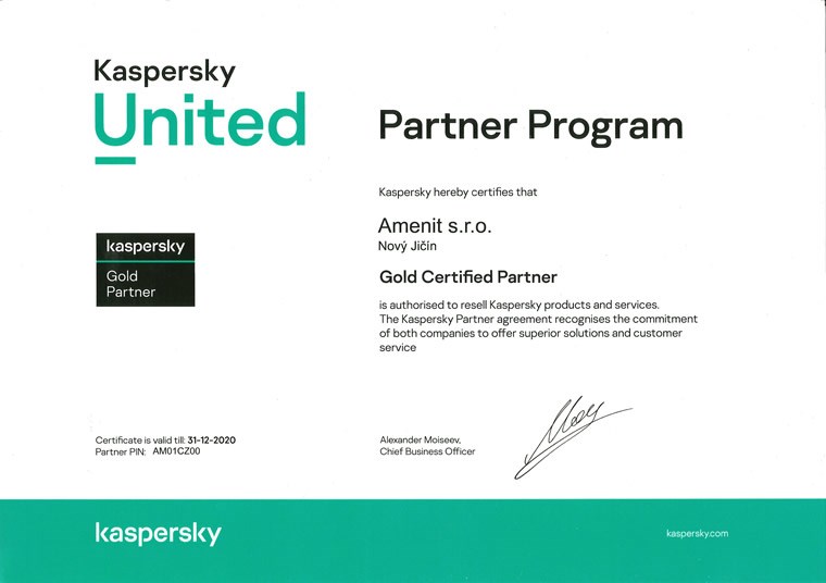 Kaspersky Gold Partner 2020