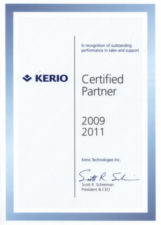 Kerio Certified Partner 2009 - 2011