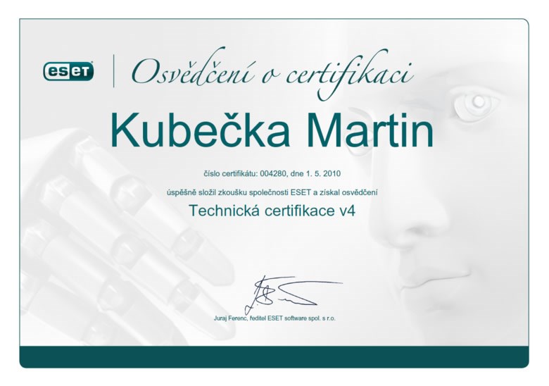ESET Technická certifikace 2010
