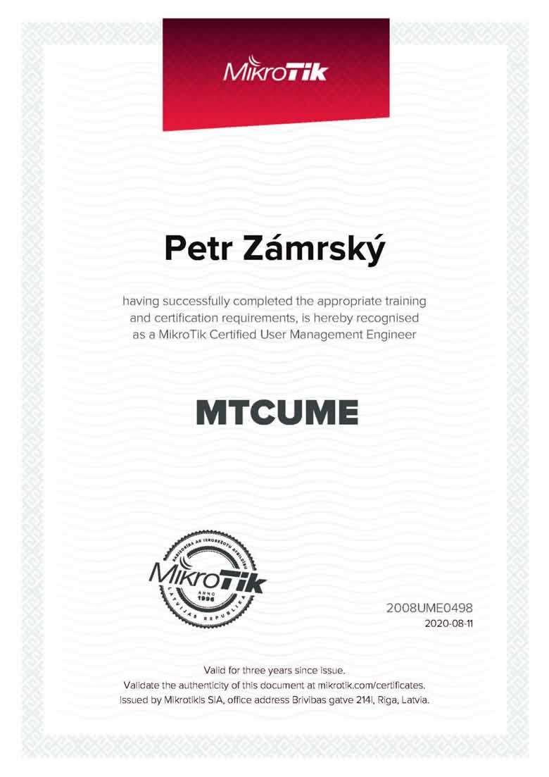 MikroTik Certified User Management Engineer 2020